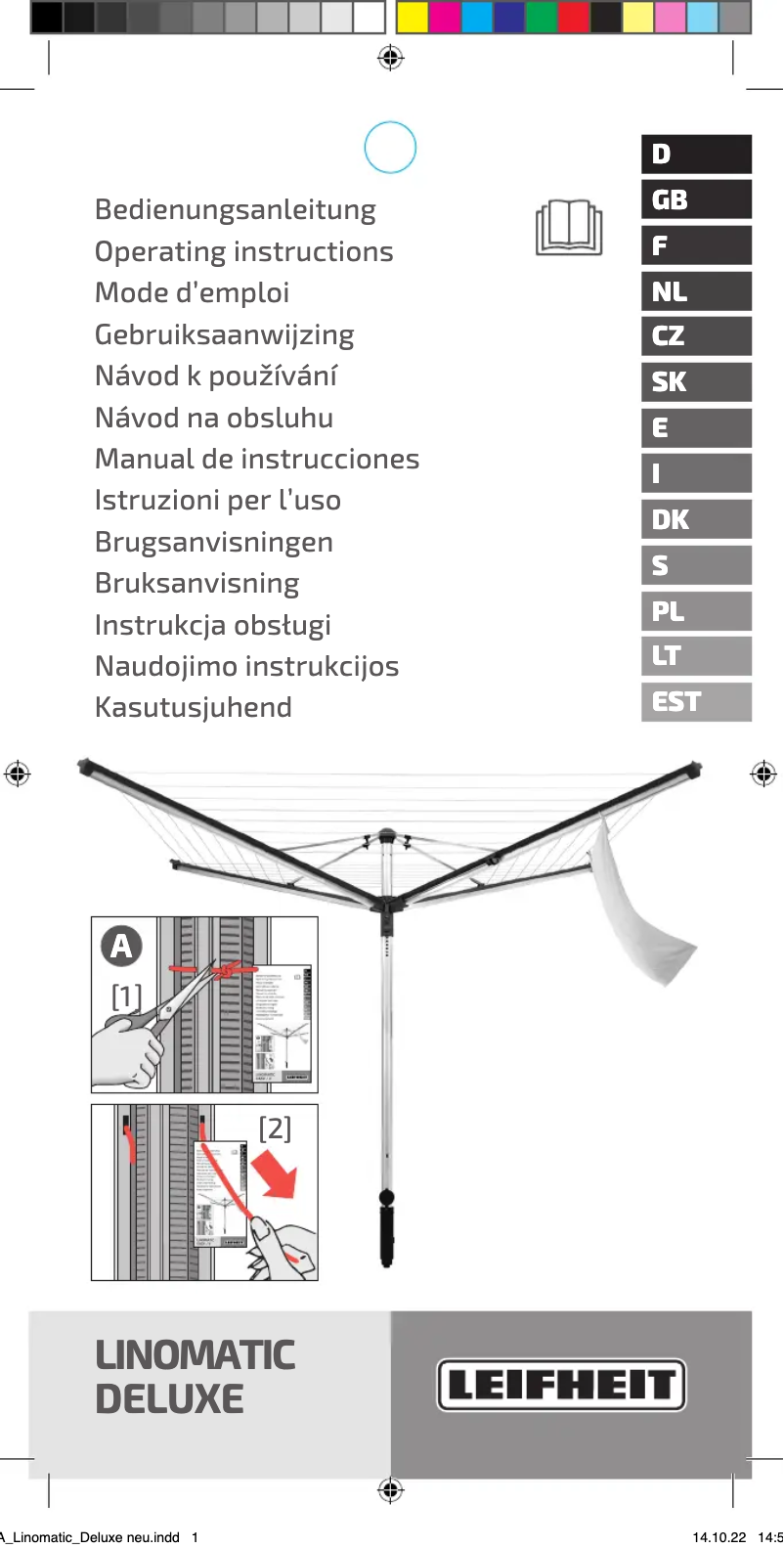 Page 1 de la notice Manuel utilisateur Leifheit Linomatic 500 Deluxe Cover 82007
