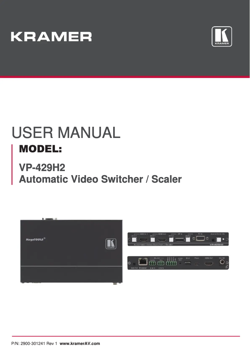 Página 1 del manual Manual de usuario Kramer VP-429H2