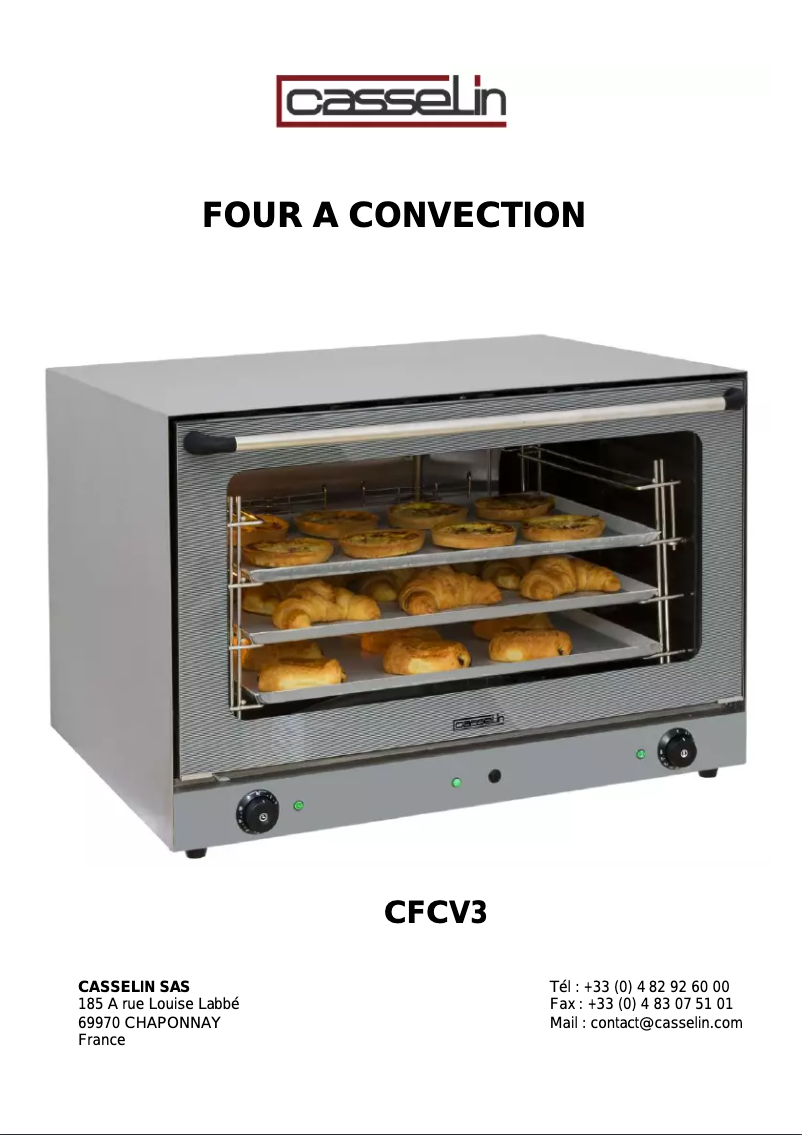 Page n°1 - Manuel utilisateur Casselin CFCV3