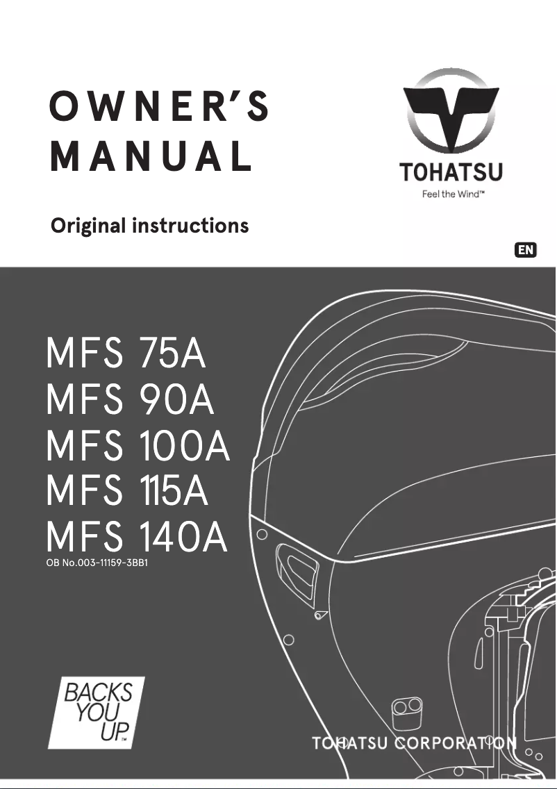 Page 1 de la notice Manuel utilisateur Tohatsu MFS140A
