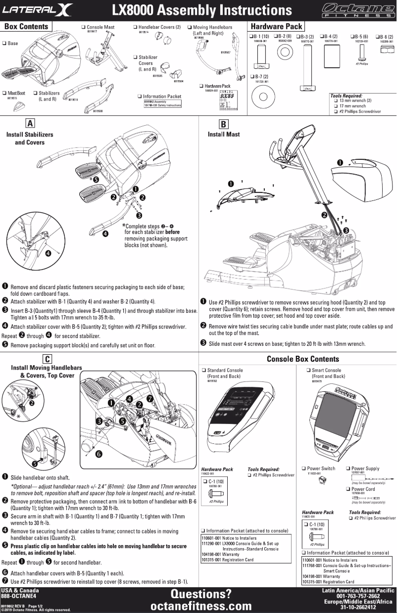 Página 1 del manual Instrucciones / montaje Octane LateralX