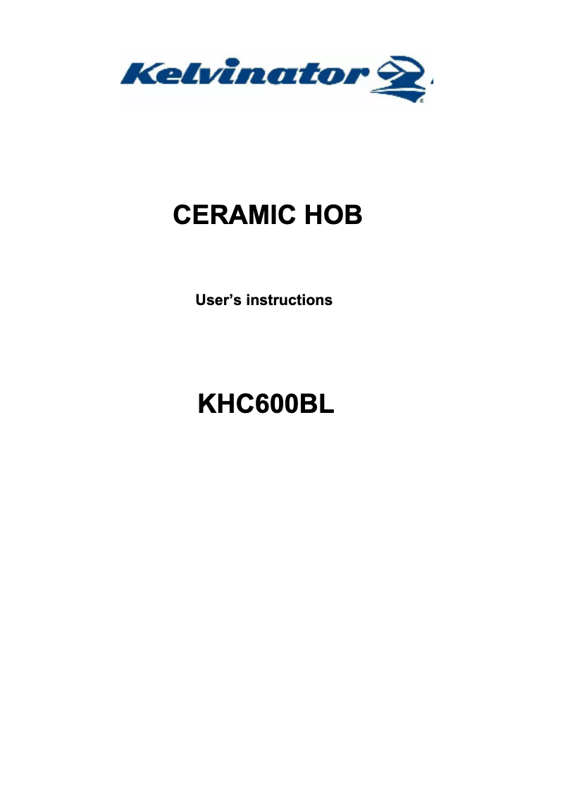 Page 1 de la notice Manuel utilisateur Kelvinator KHC600 BL