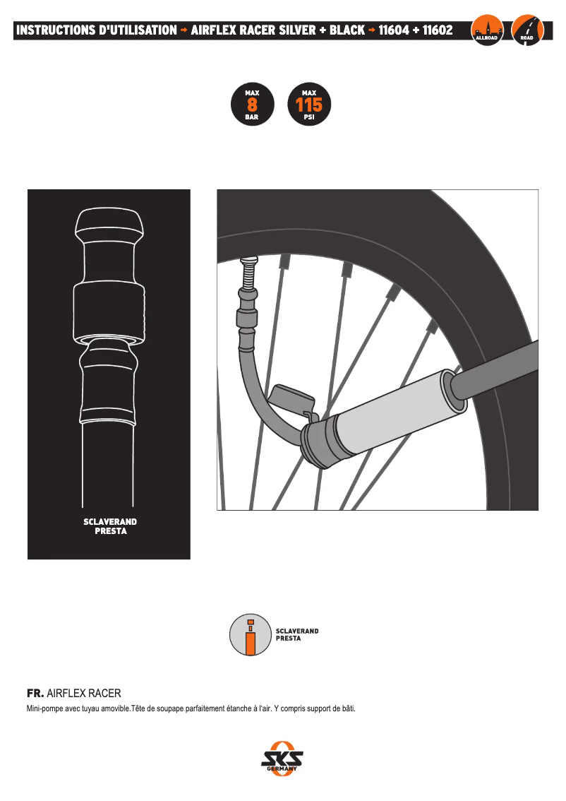 Página 1 del manual Manual de usuario SKS Airflex Racer