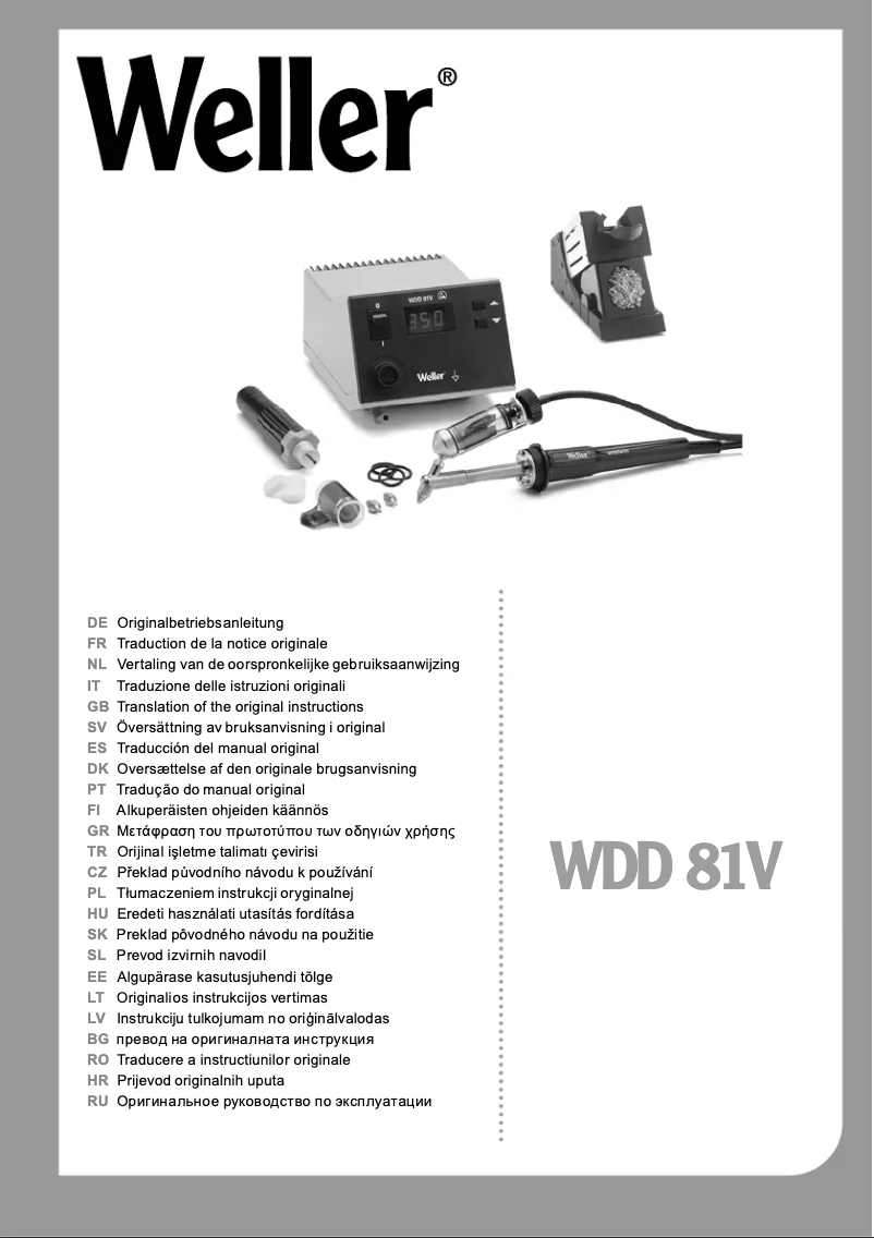 Page n°1 - Manuel utilisateur Weller WDD 81V
