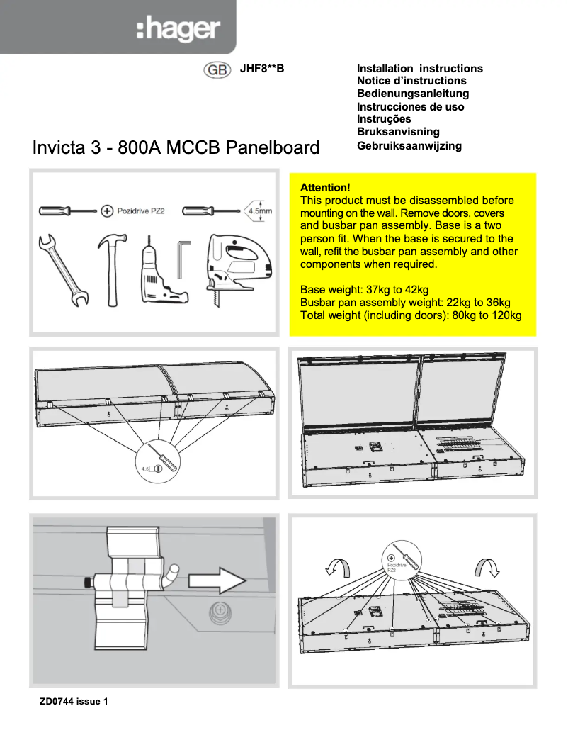Page n°1 - Manuel utilisateur Hager JHF80404B