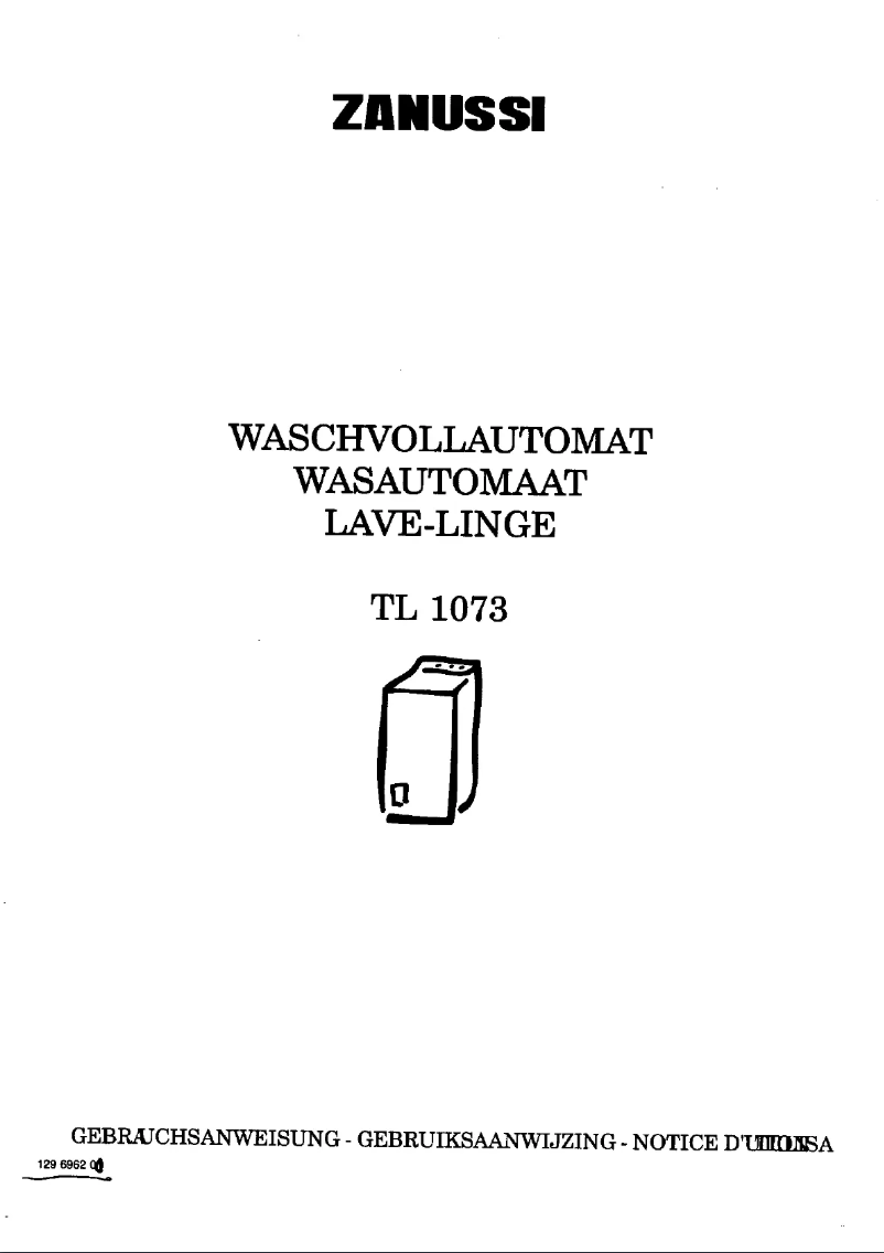 Page 1 de la notice Manuel utilisateur Zanussi TL 1073