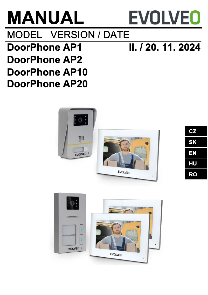 Page n°1 - Manuel utilisateur Evolveo DoorPhone AP2
