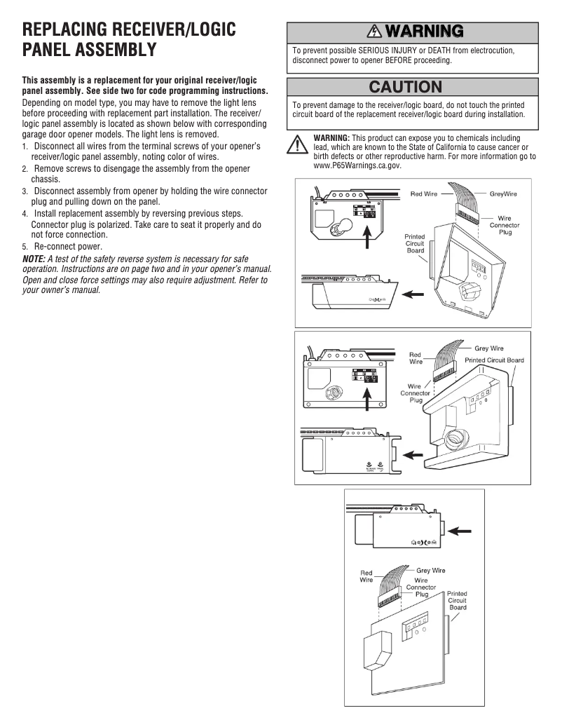 Page 1 of the manual User Manual Chamberlain 041A5021-H-315