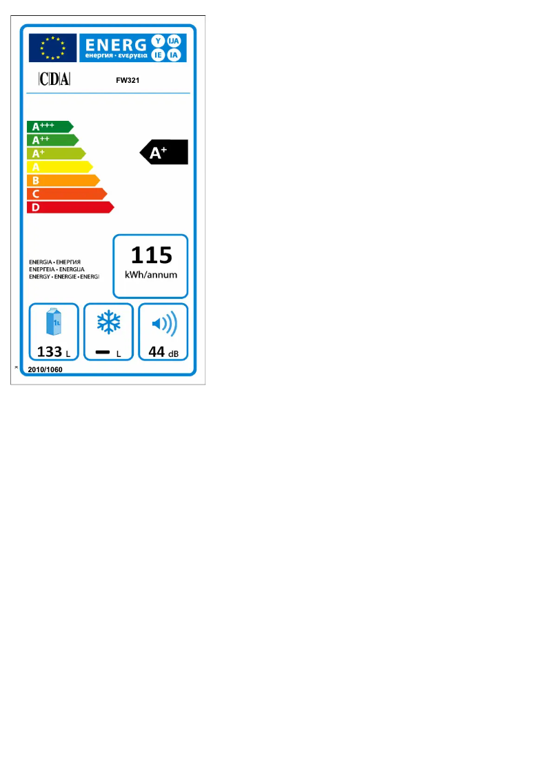 Page n°1 - Label énergétique CDA FW321