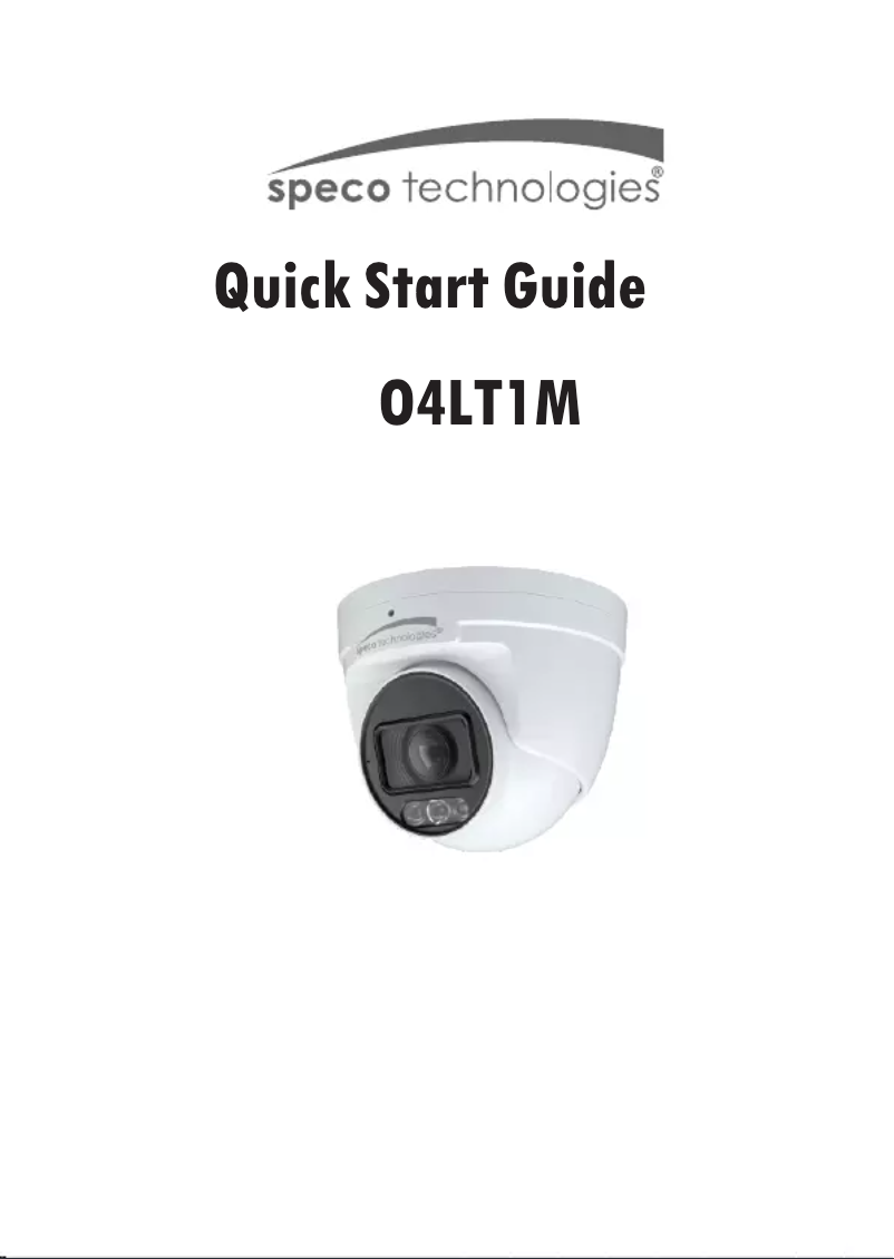 Página 1 del manual Guía de inicio rápido Speco Technologies O4LT1M