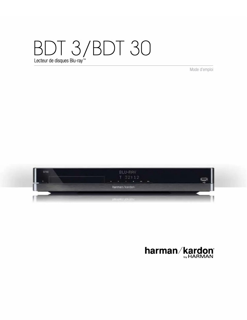 Page 1 de la notice Manuel utilisateur Harman Kardon BDT 30