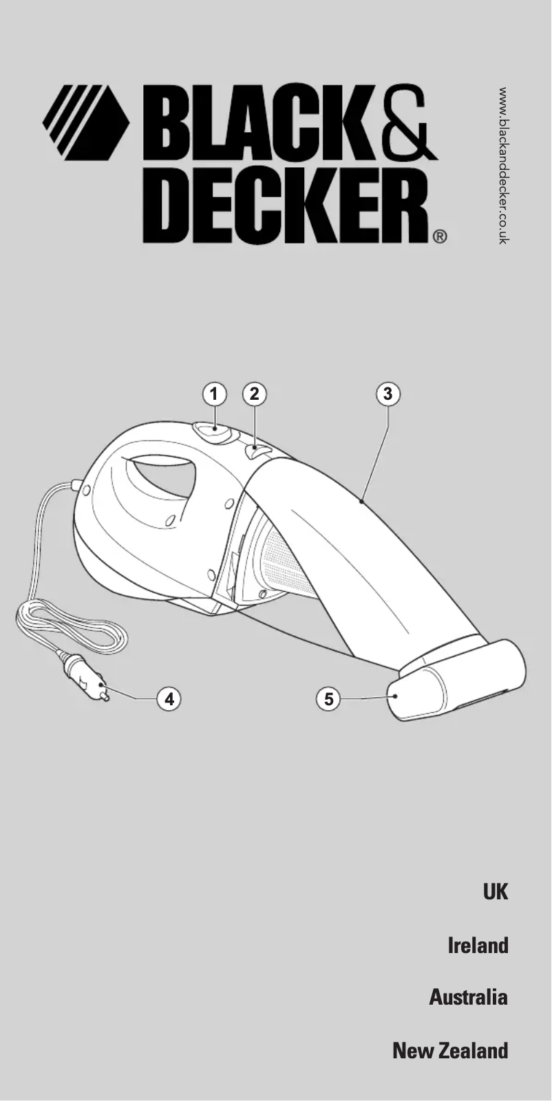 Page 1 de la notice Manuel utilisateur Black & Decker ACV1205T