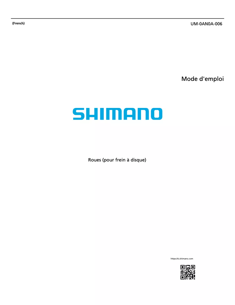 Page 1 de la notice Manuel utilisateur Shimano WH-R8170-C60-TL-R