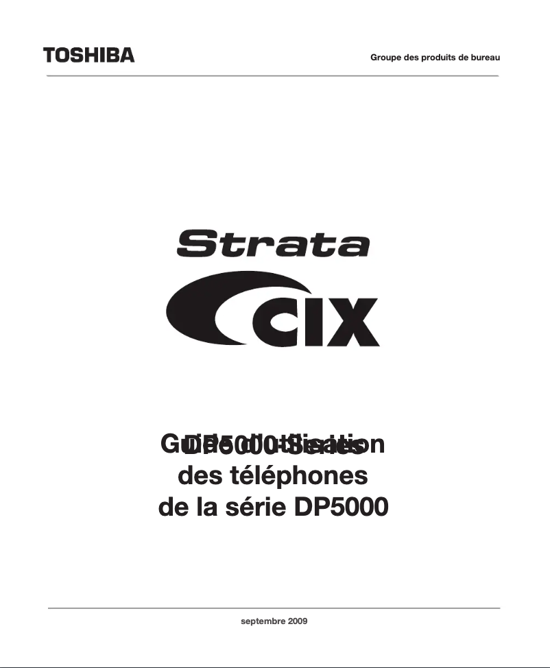 Page n°1 - Manuel utilisateur Toshiba Strata CIX DP5022D-SD