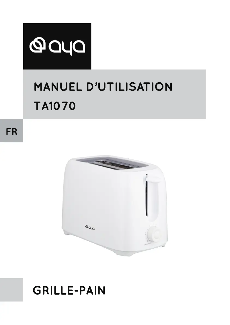 Page n°1 - Manuel utilisateur AYA TA1070