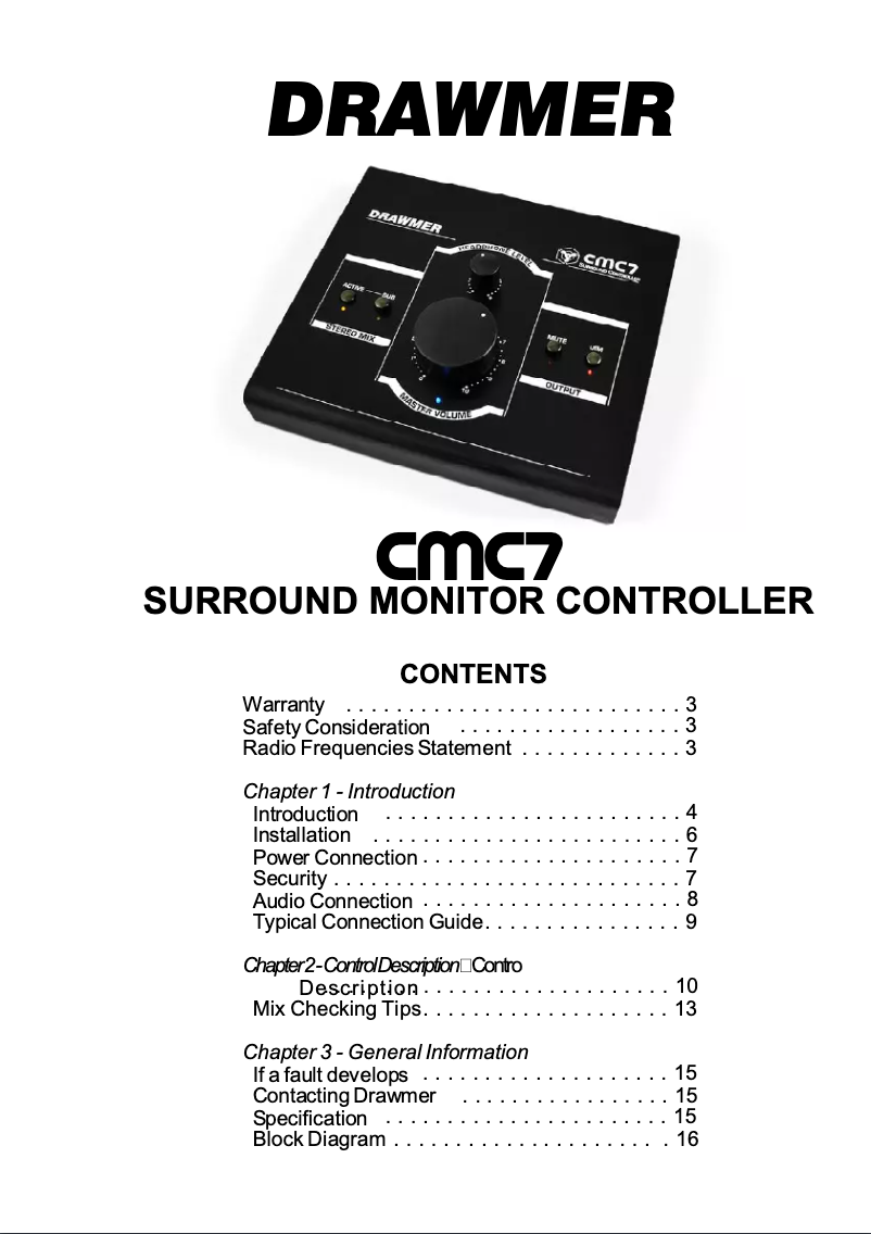 Image de la première page du manuel de l'appareil CMC7