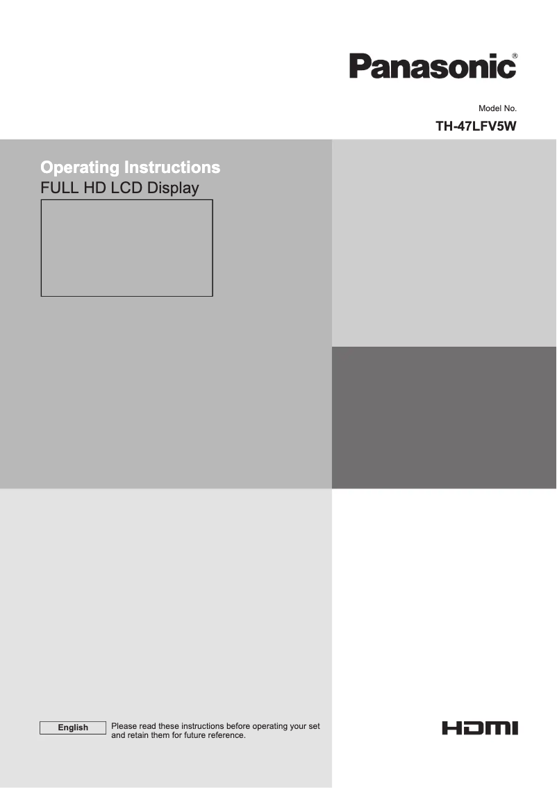 Page 1 de la notice Mode d'emploi Panasonic TH-55LFV5W