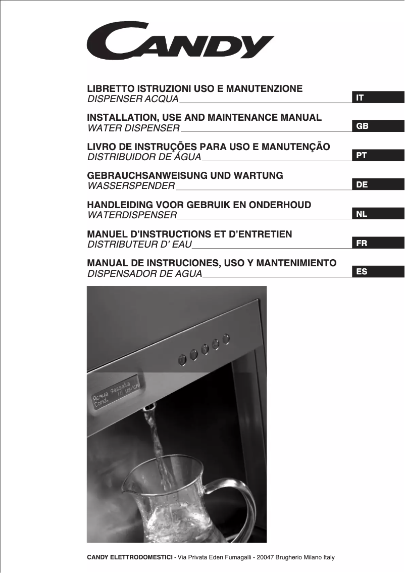 Page 1 de la notice Manuel utilisateur Candy CPWD140X