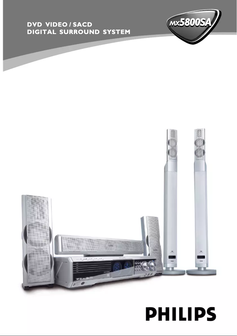 Page 1 of the manual User Manual Philips MX5800SA