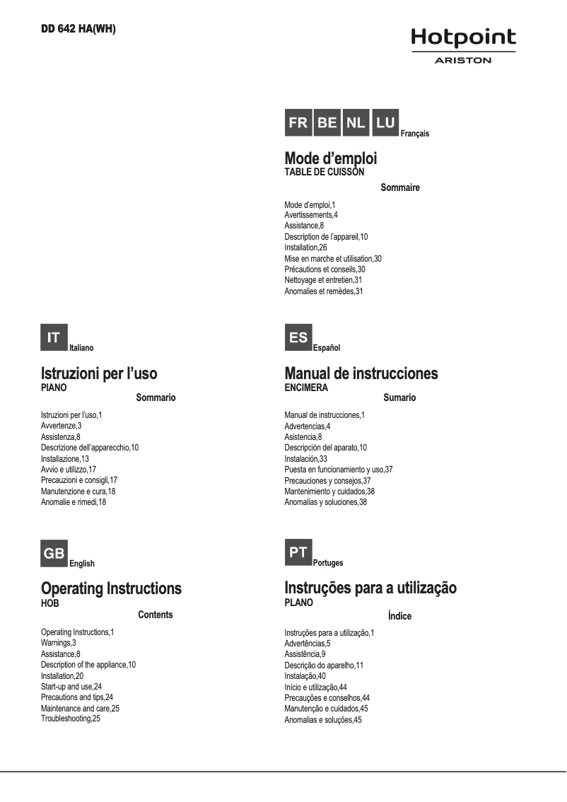 Página 1 del manual Manual de usuario Hotpoint Ariston DD 642 /HA(WH)