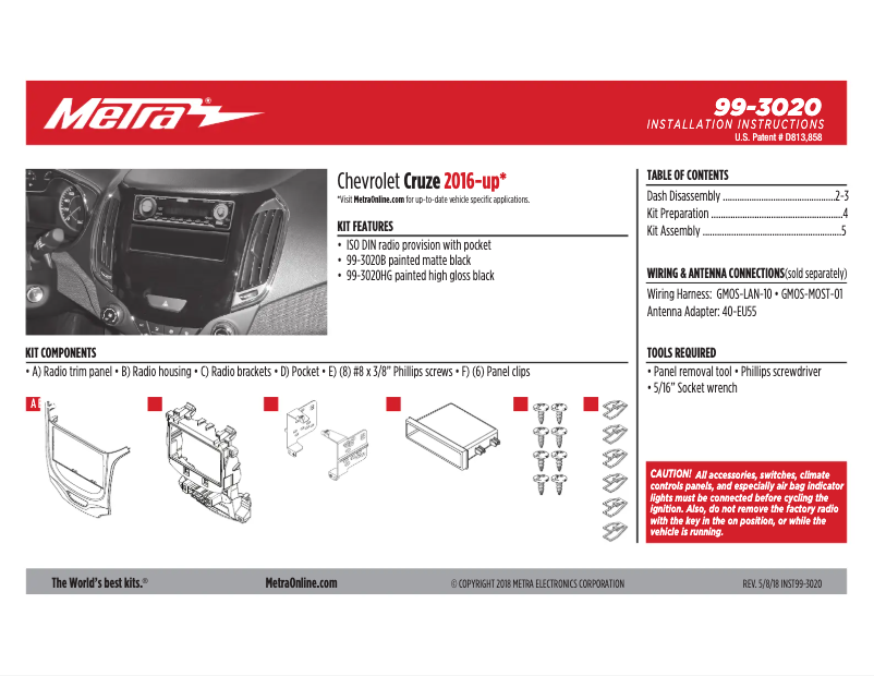 Page n°1 - Manuel utilisateur Metra 99-3020