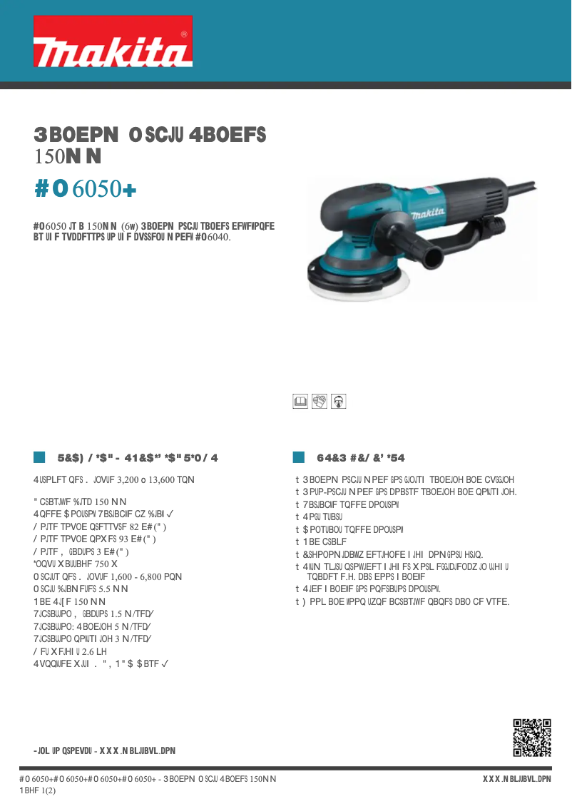 Page n°1 - Fiche technique Makita BO6050J