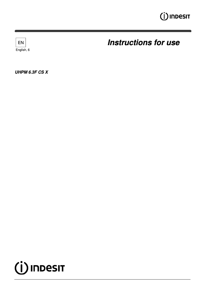 Image de la première page du manuel de l'appareil UHPM 6.3F CS X