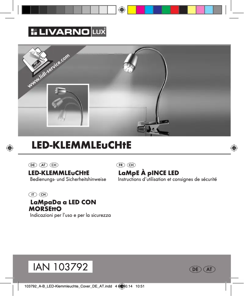 Image de la première page du manuel de l'appareil IAN 103792