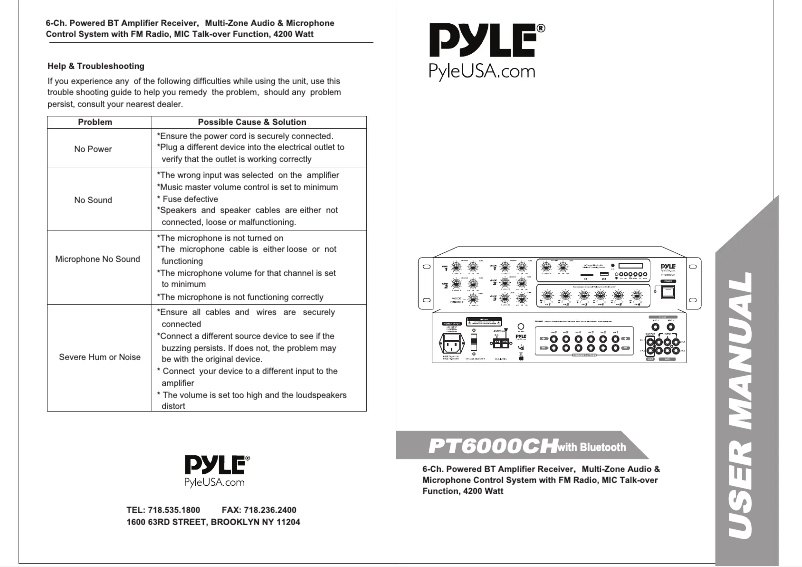 Imagen de la primera página del manual del dispositivo PT6000CH