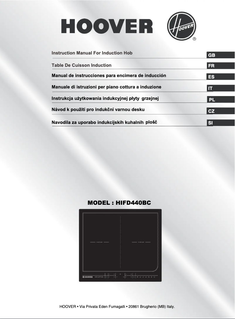 Page 1 de la notice Manuel utilisateur Hoover HIFD440BC