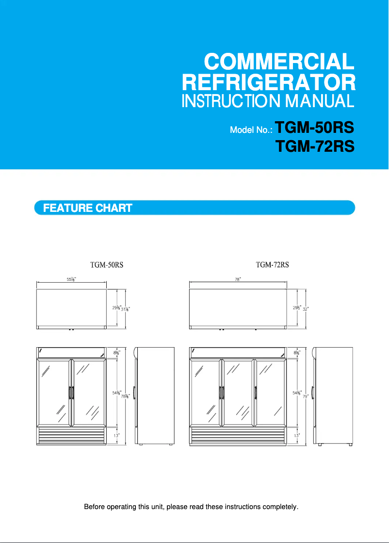 Imagen de la primera página del manual del dispositivo TGM-72RS-N