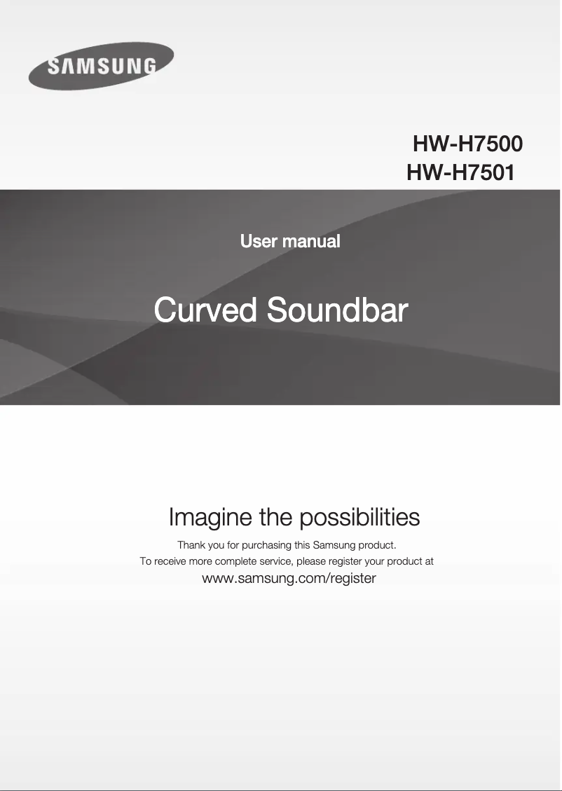 Image de la première page du manuel de l'appareil HW-H7501