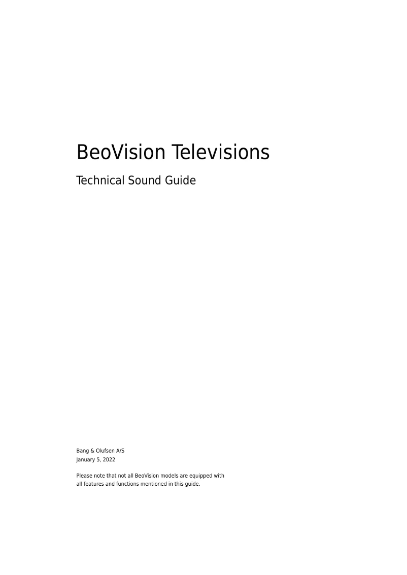 Page 1 de la notice Manuel utilisateur Bang & Olufsen Beovision Eclipse