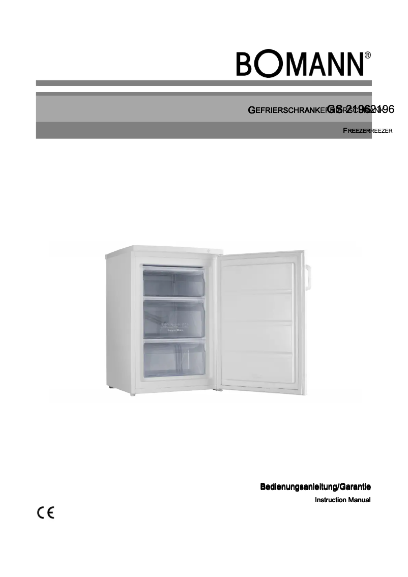 Page 1 de la notice Manuel utilisateur Bomann GS 2196