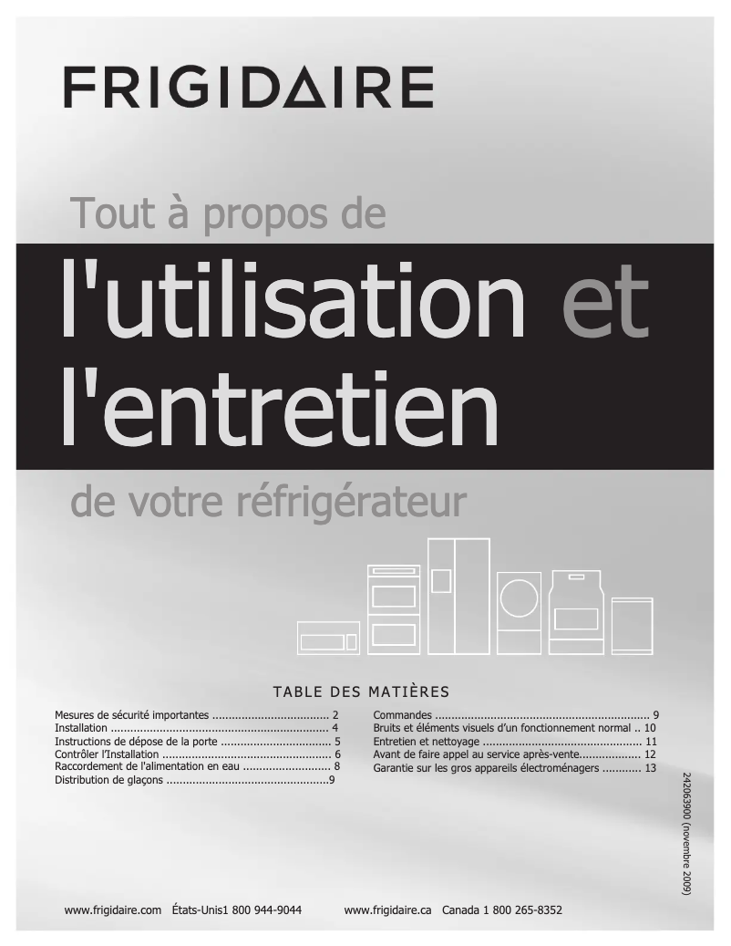 Page n°1 - Manuel utilisateur Frigidaire FGUI1849PF