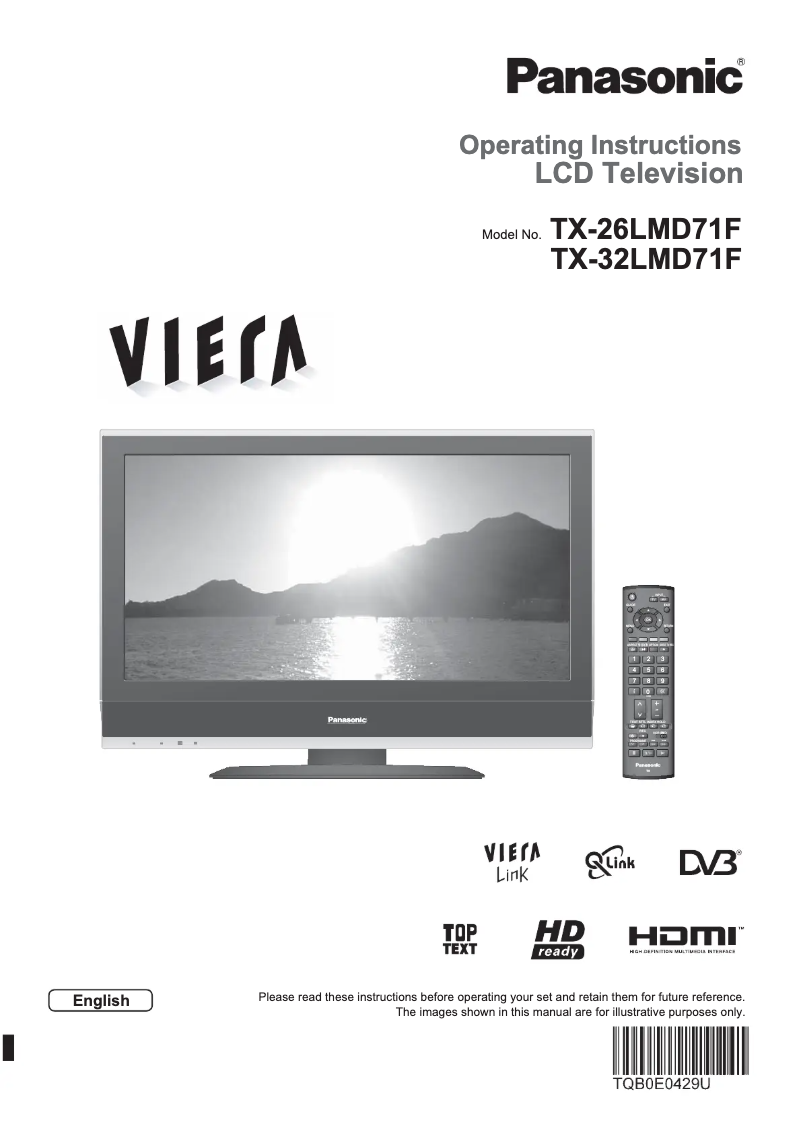 Page 1 de la notice Manuel utilisateur Panasonic Viera TX-26LMD71F