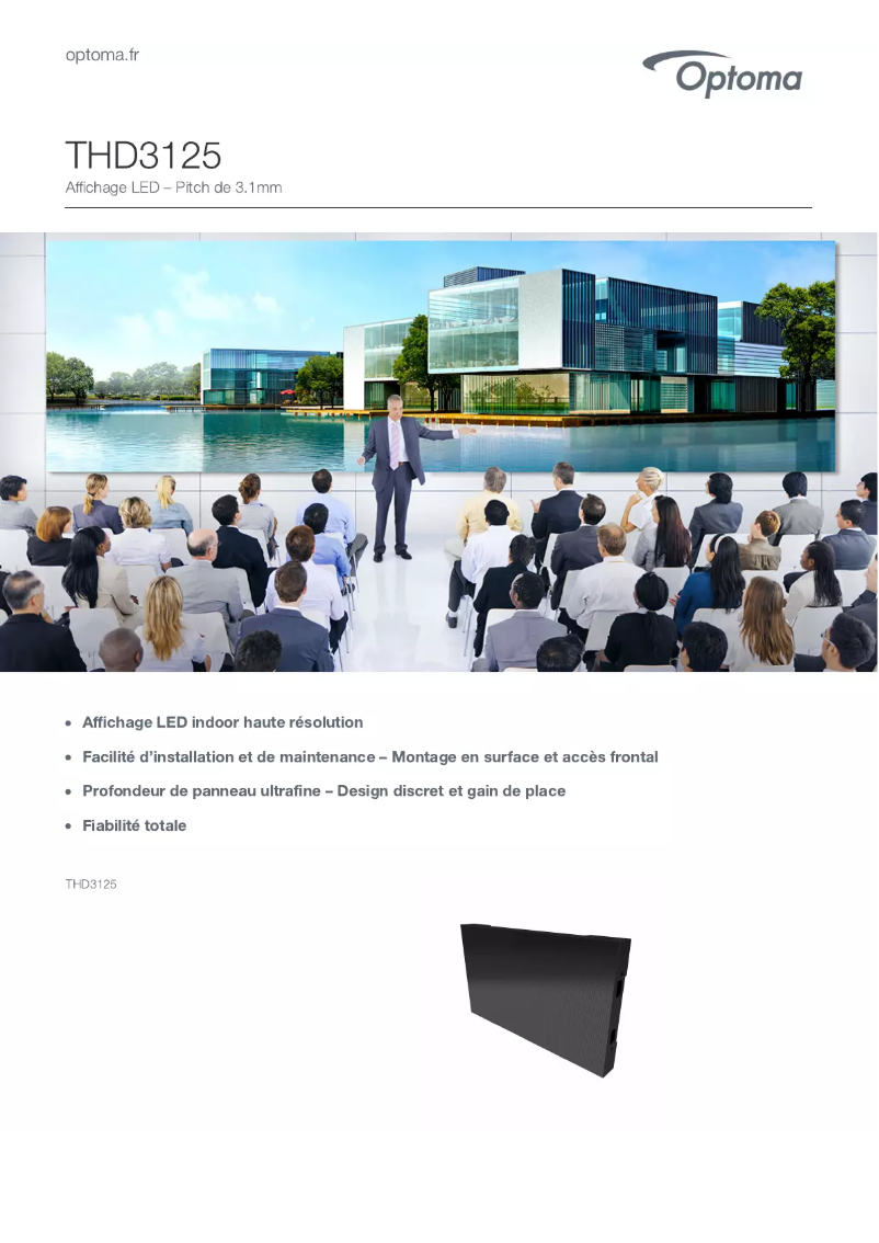 Page 1 de la notice Manuel utilisateur Optoma THD3125