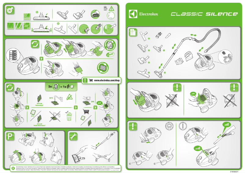Page 1 de la notice Manuel utilisateur Electrolux Classic Silence ZCS2100WEL