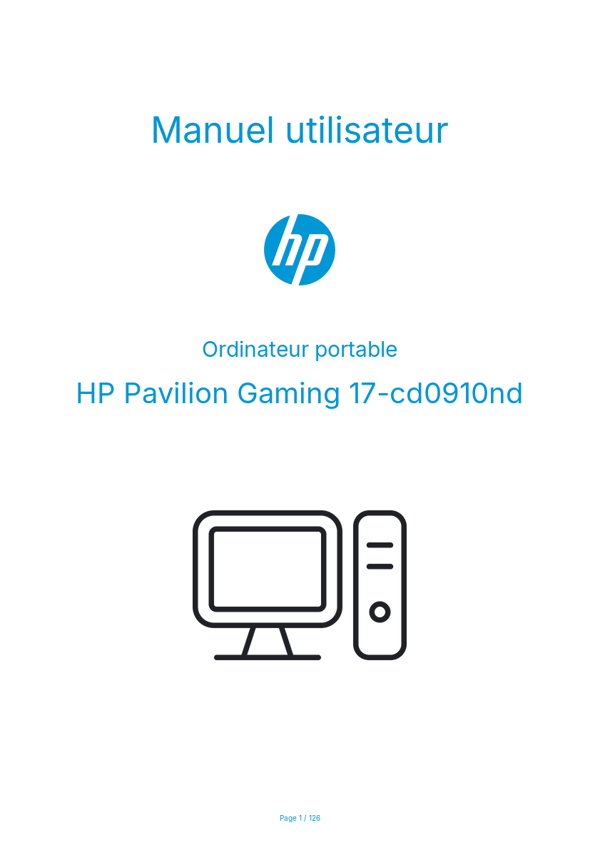 Page n°1 - Manuel utilisateur HP Pavilion Gaming 17-cd0910nd