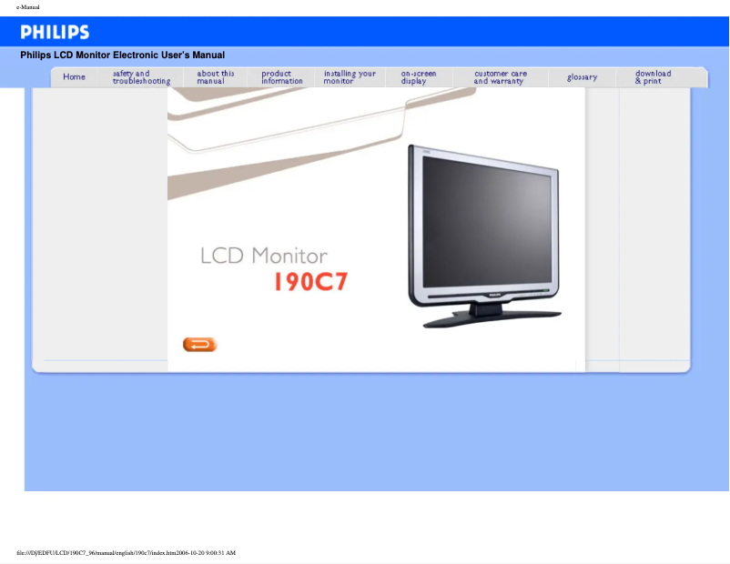 Image de la première page du manuel de l'appareil Brilliance 200P7MG