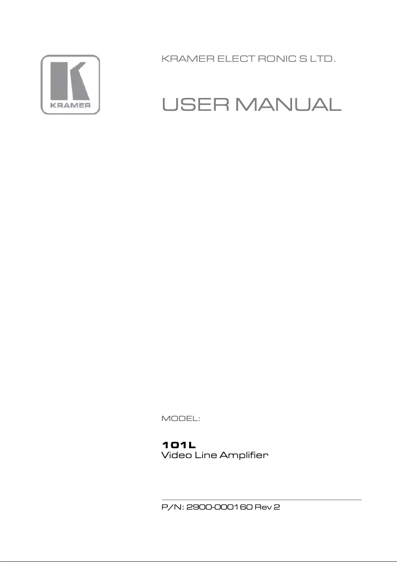 Page 1 of the manual User Manual Kramer 101L