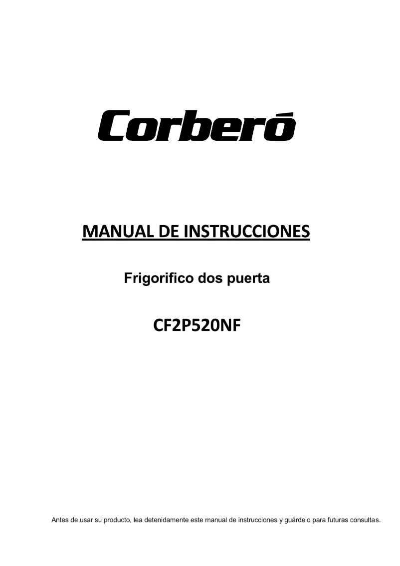 Page 1 de la notice Manuel utilisateur Corbero CF2P520NF