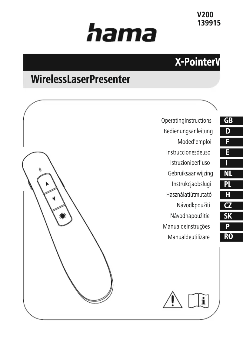 Page 1 de la notice Manuel utilisateur Hama X-Pointer 00139915