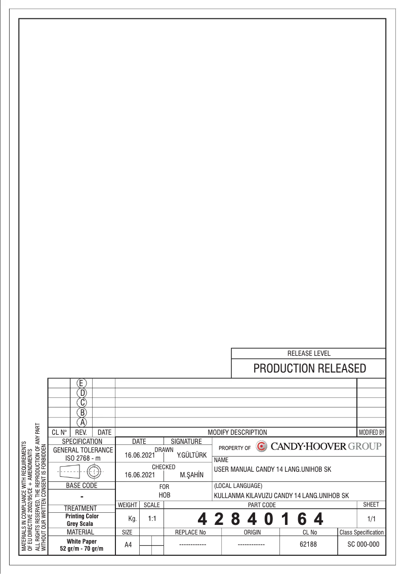 Image de la première page du manuel de l'appareil CHW6BR4WGTWA
