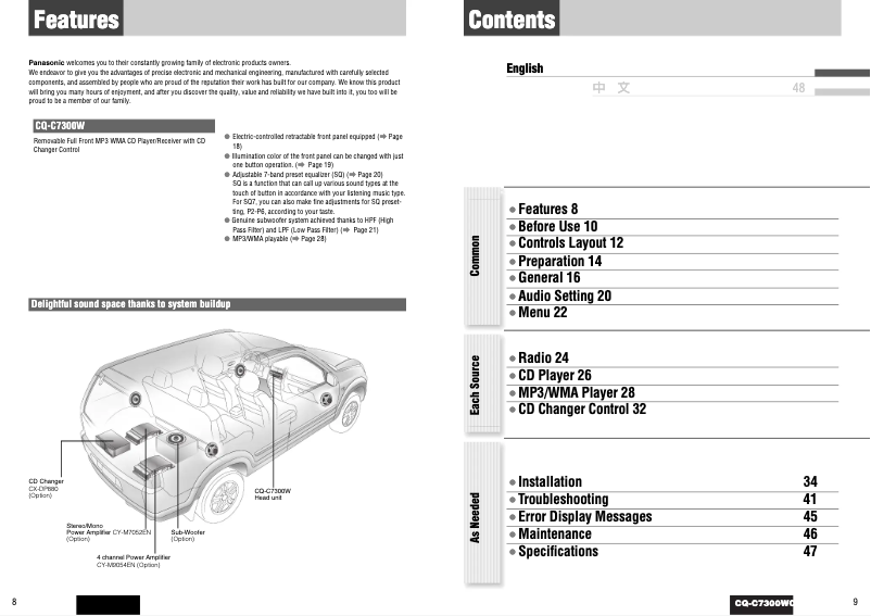 Image de la première page du manuel de l'appareil CQ-C7300W
