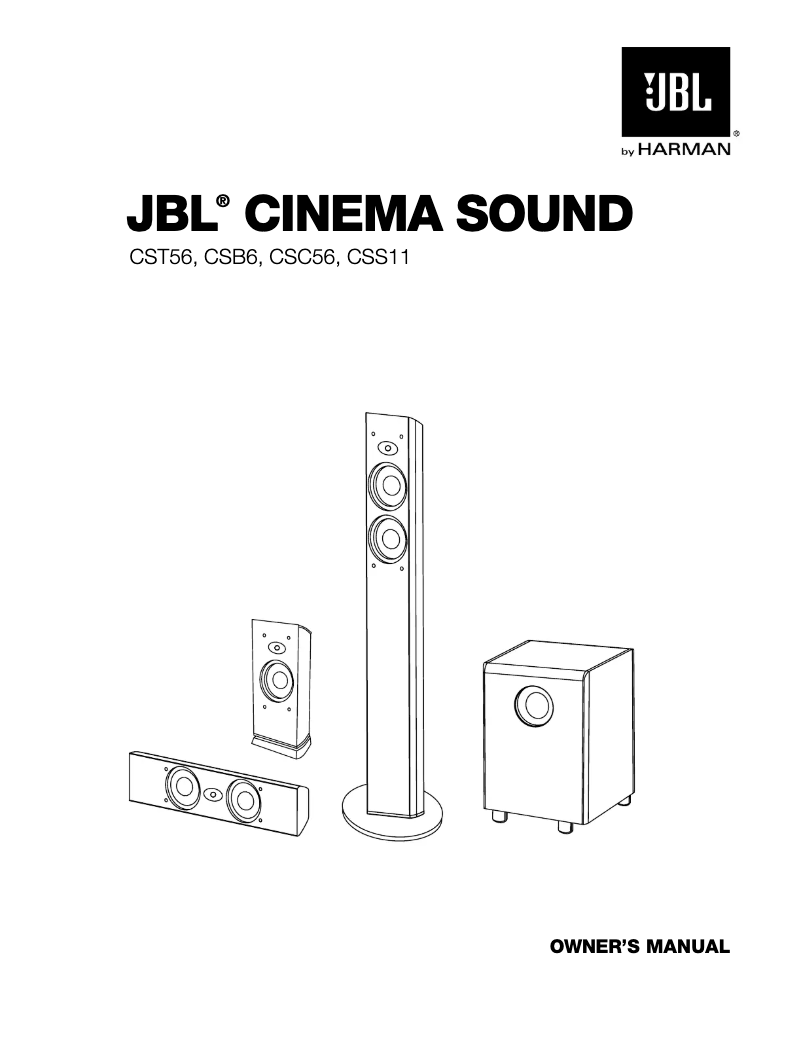 Page 1 de la notice Manuel utilisateur JBL Cinema Sound CSB6