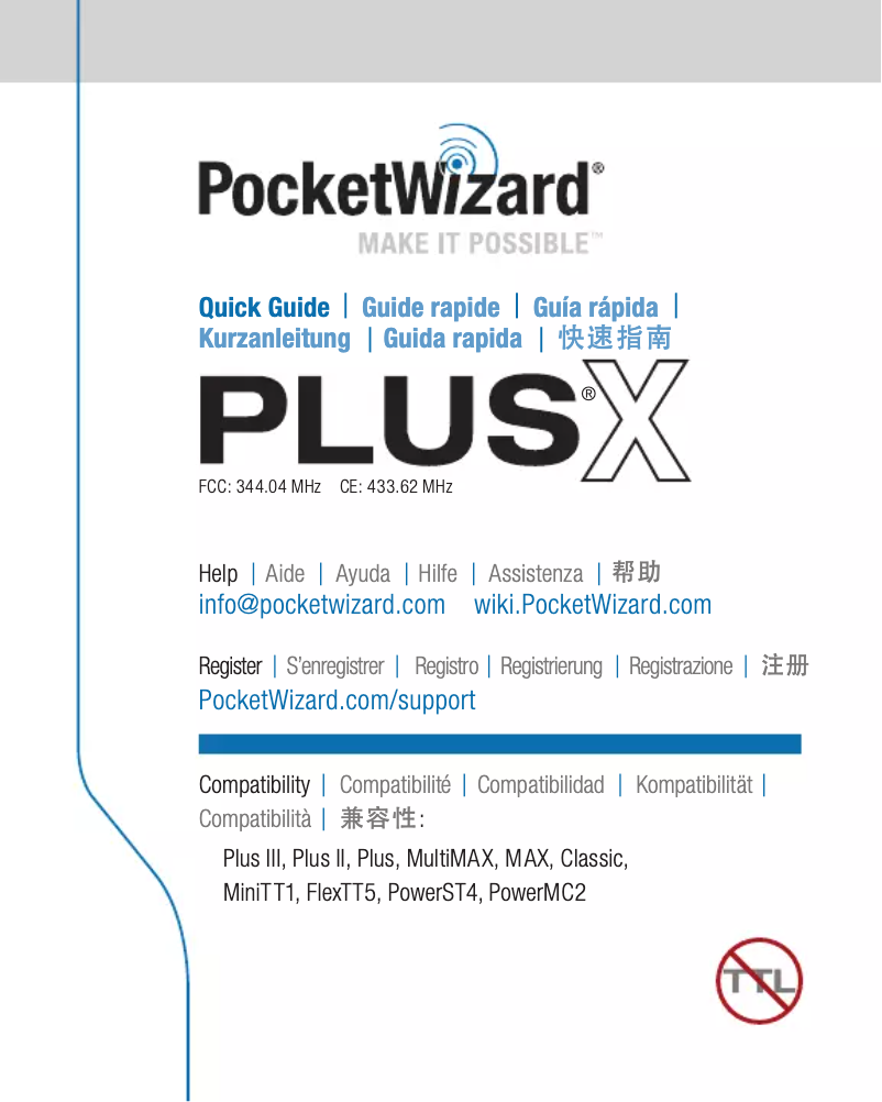 Page 1 de la notice Manuel utilisateur PocketWizard PlusX