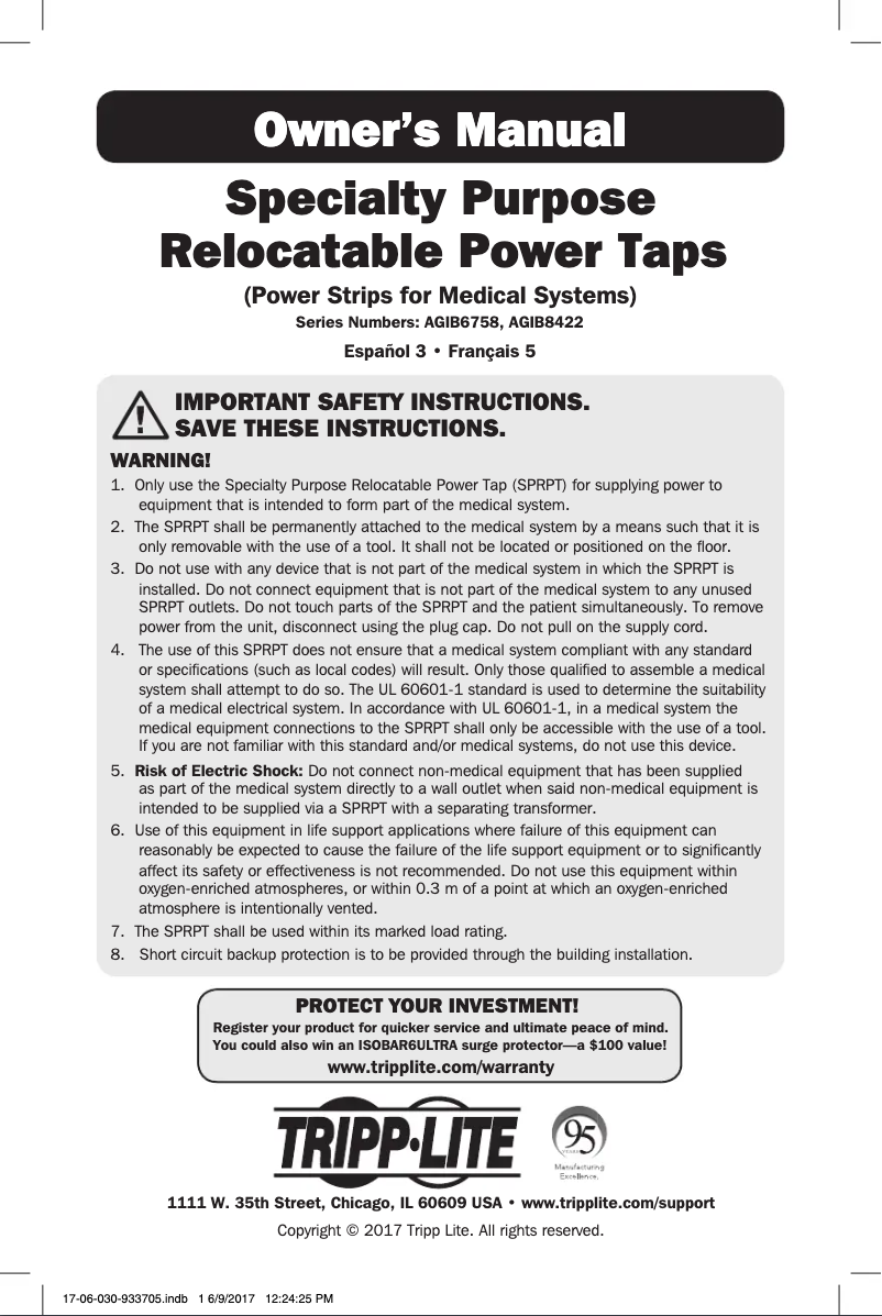 Page n°1 - Manuel utilisateur Tripp Lite PS-402-HG-OEM
