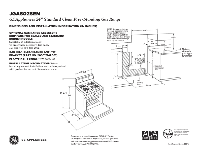 Image de la première page du manuel de l'appareil JGAS02SENSS