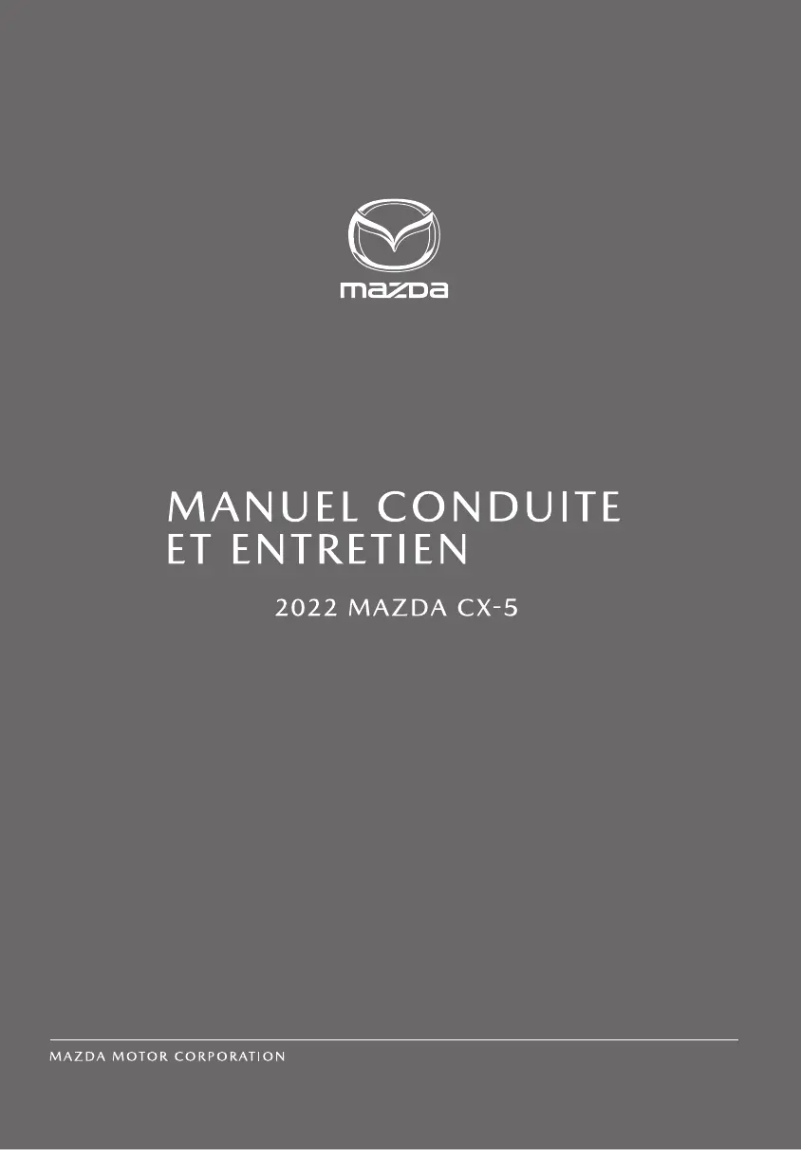 Page 1 de la notice Manuel utilisateur Mazda CX-5 (2022)
